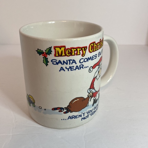 Vintage Christmas Mug Naughty Santa - Picture 5 of 8